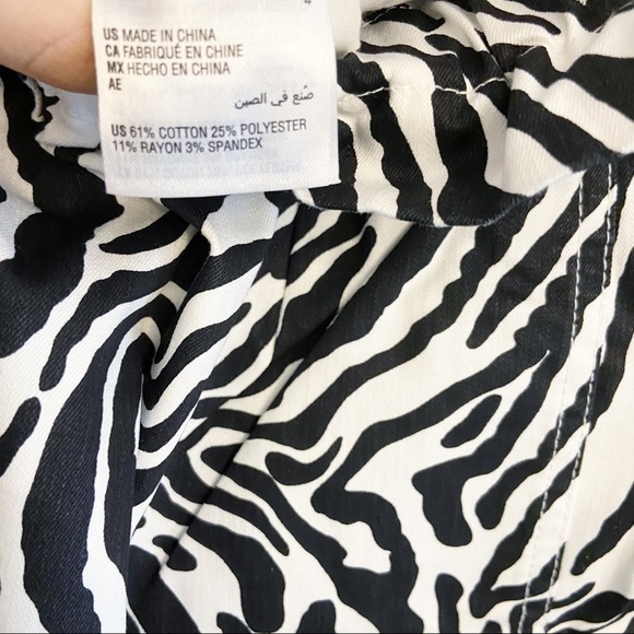 Bar III Zebra Mini Skirt Paperbag Ruffle High Waist Stretch Denim Women 4 - Picture 6 of 8